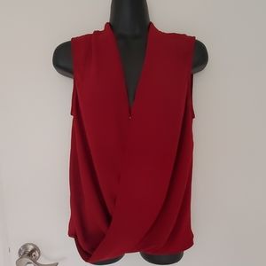 Vince Camuto Cranberry Red Drape Top